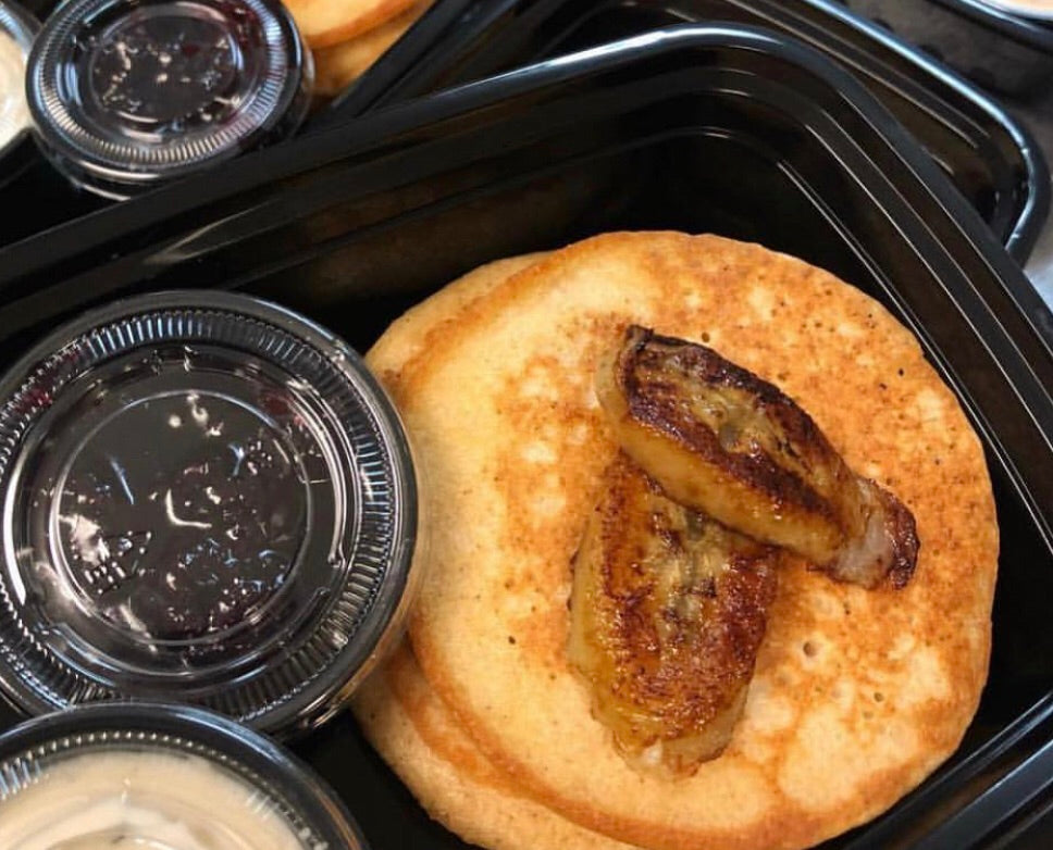 Banana Protein Pancakes *BACON & EGGS OPTION NOW AVAILABLE*